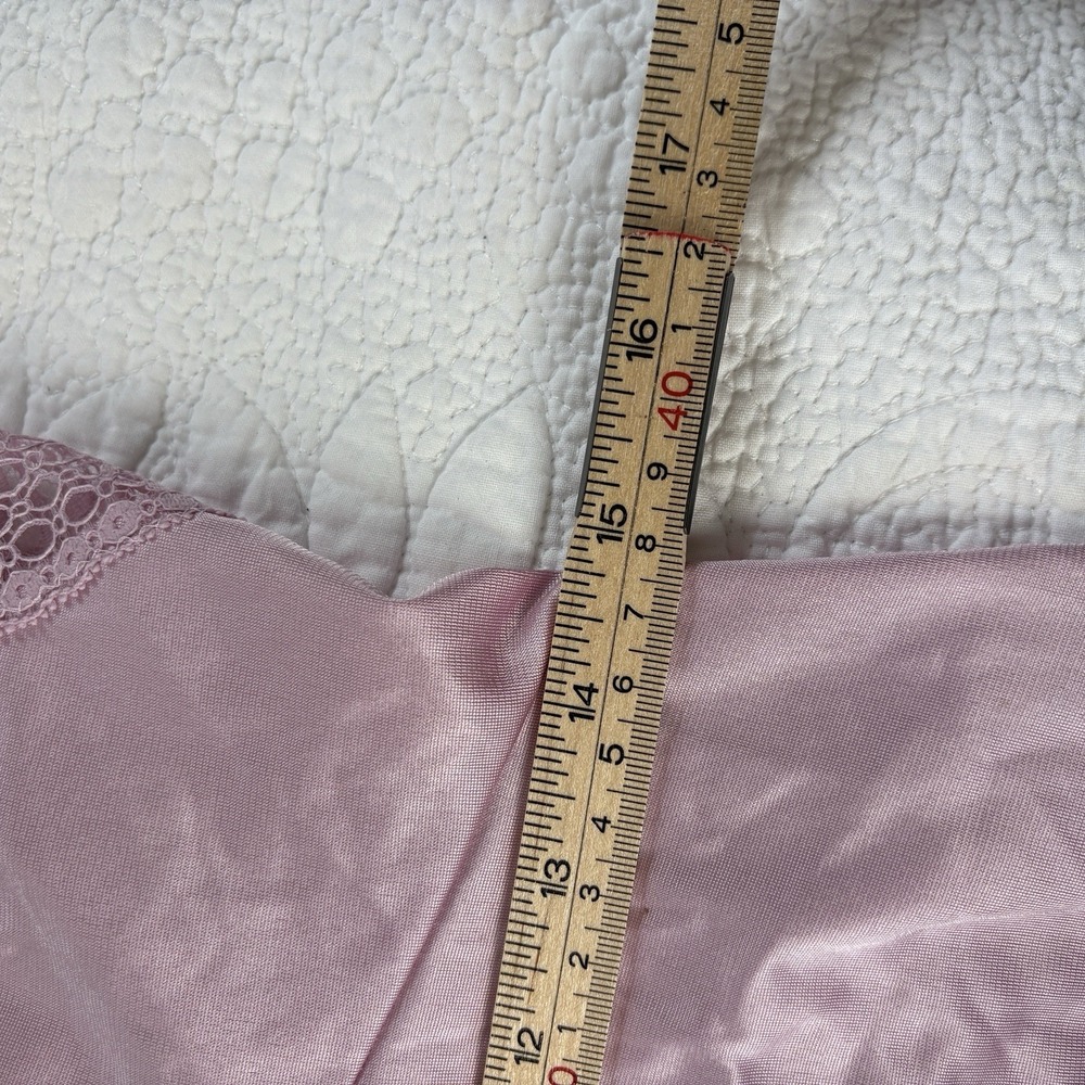 Vintage Pink Nylon Full Slip Lace Bodice Antron III Size 36 Romantic - Picture 8 of 12